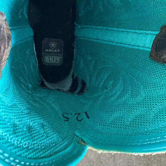 Girl Ariat 10014121 TALL BUCKAROO BRN SUEDE CROSS SQUARE TOE COWBOY Boots size 2 - Picture 7 of 9